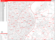 St. Louis  Wall Map Red Line Style